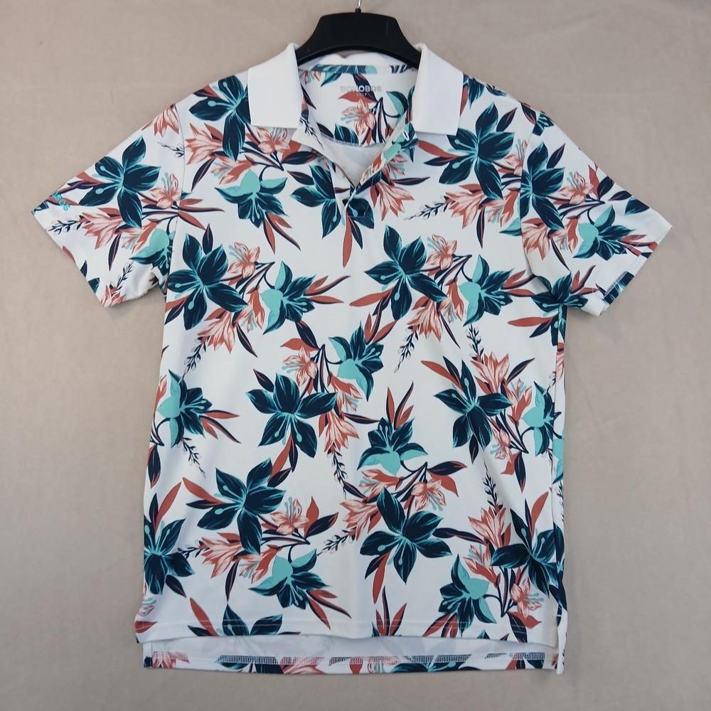 Bonobos Golf Small Mens Polo Shirt Floral FLAWS 21x26